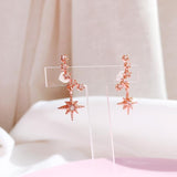 Cubic Leaf Drop Earrings (Handmade in Korea)