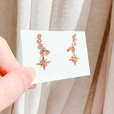 Cubic Leaf Drop Earrings (Handmade in Korea)