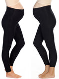 A model in 2 pack black maternity foldable waist leggings, main (4506713227367)