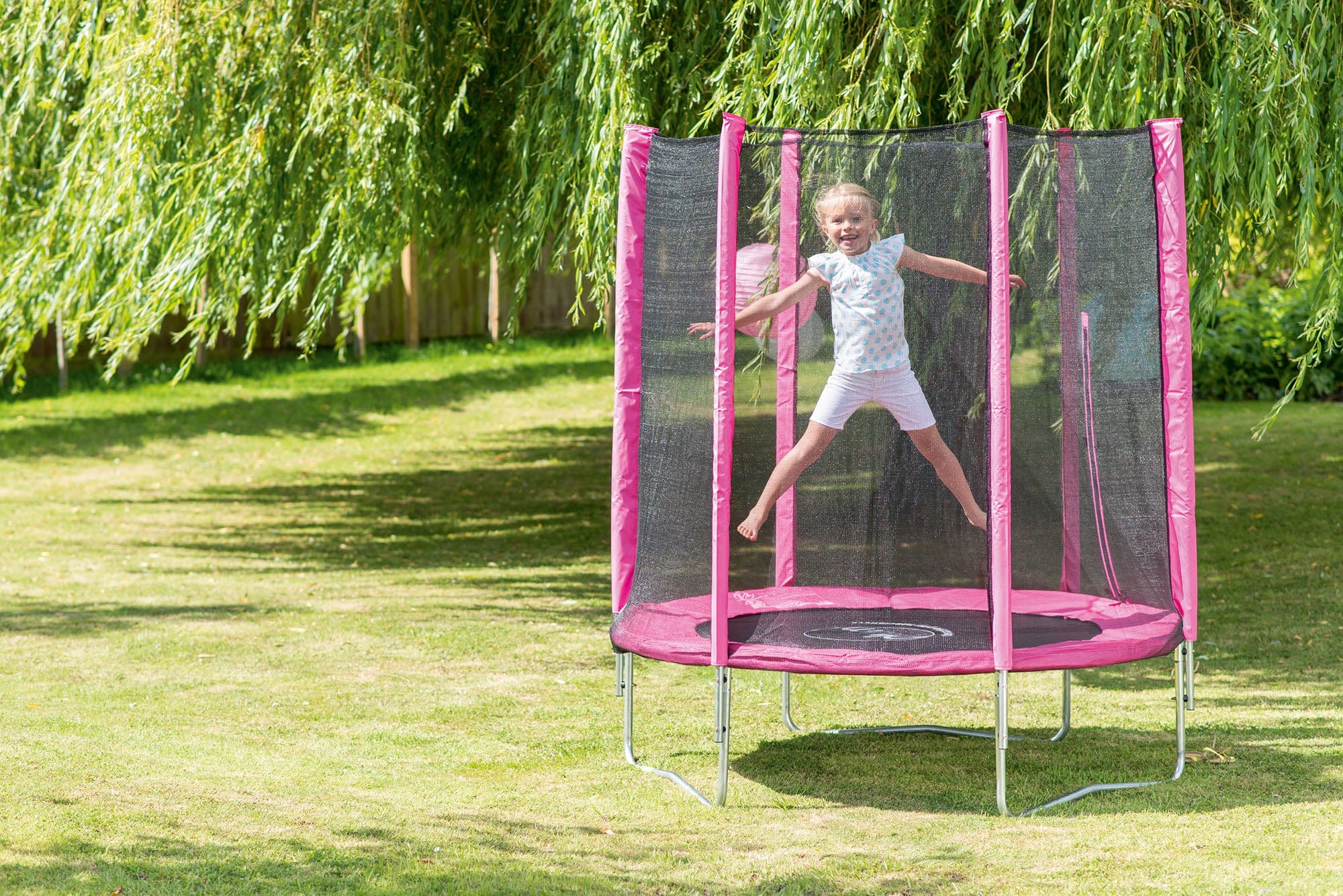 Plum® 6ft Junior Trampoline and Enclosure - Pink-0