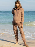 Calla Maternity Tracksuit Set in Brown (6645680832615)