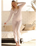 Full Sleeve Maternity and Nursing Bamboo/Cotton Pajama Set - Lavender