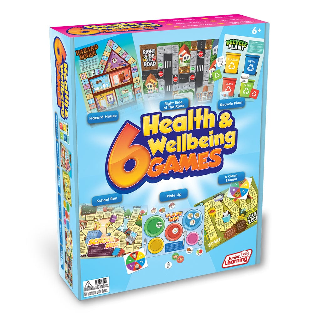 Junior Learning JL414 6 Health and Wellbeing Games faced front box