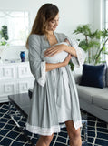 3-Piece Maternity Hospital Pack Set: Nursing nightie + Robe + Baby wrap