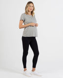 Monique Maternity Nursing Petal Top - Marl Grey