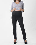 Zoe Straight Cut Ponte Maternity Work Pants - Black