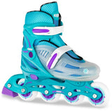 Crazy Skates 148 Adjustable Kids Inline Skates (Small) - Teal Glitter