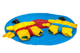 Two PVC and Fabric Kids Sumo Suits with Helmets Gloves w/ 291cm Mat
