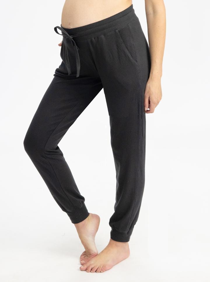 Maternity Cuffed Track Pants in Black