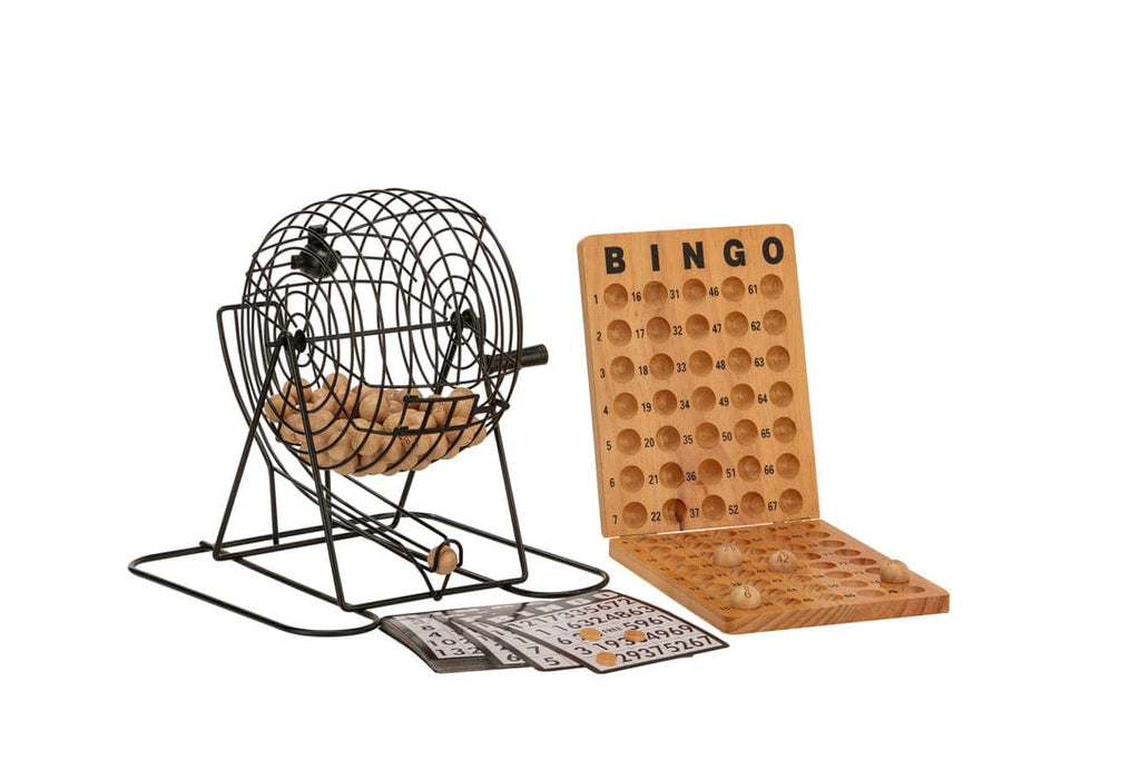 Bingo 75 Player Set With Metal Cage & Wooden Scoreboard