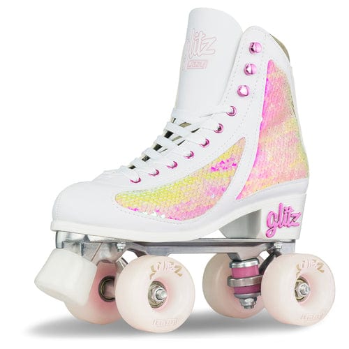 GLITZ Pearl - Size Adjustable Roller Skates with Sequins - Medium 3-6