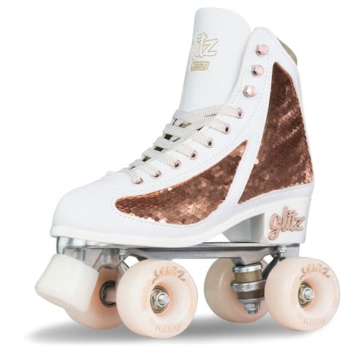 GLITZ Rose Gold - Size Adjustable Roller Skates with Sequins - Small J12-2