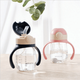 Weighted straw bottle suitable for baby 6 months and above. Tritan baby straw bottle with silicone straw. Sold by Haru Hana Little Ones Boutique.