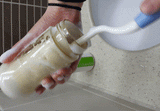 Mother-K Sponge Rolling Feeding Bottle Brush & Teat Set (Navy)