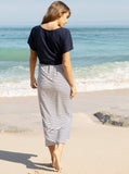 Maternity Maxi Bamboo Skirt - Navy Stripes