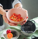  Animal Cereal Bowl Cherry Blossom - Cat (with lid) | Non=Slip Silicon | Made in Korea | Haru Hana Little Ones Boutique | Australia