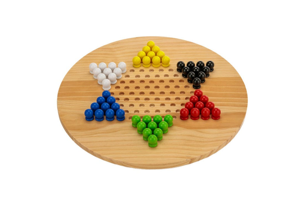 Wooden Giant Chinese Checkers & Solitare Game 60cm Diameter