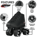 Rocket Jr. Roller Skates - Black - Size EU33
