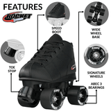 Rocket Jr. Roller Skates - Black - Size EU34