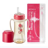 Mother-K PPSU Straw Bottle 300mL (Red) & Weight Refill Set (with brush)