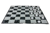 Giant Size Plastic Outdoor Checkers Game Set w/Mat 1.5x1.5m