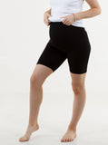 A woman in black maternity bike shorts, main (6535230947431)