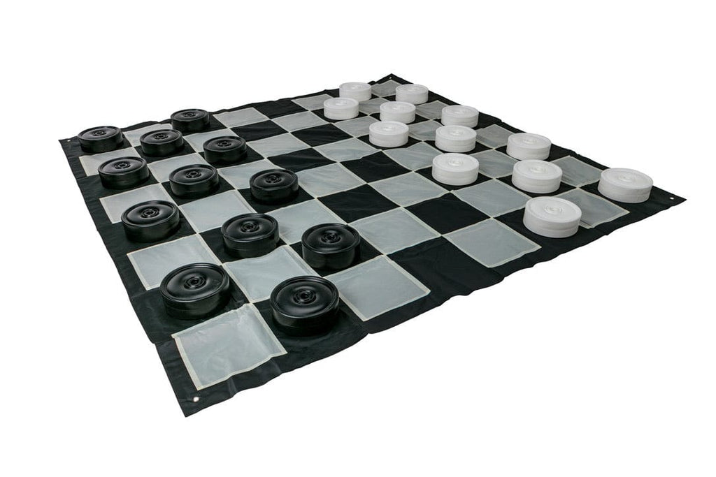 Giant Size Outdoor Draughts Checkers Game Set w/Mat 3x3m