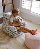 Splotches Bean Chair - Pink & Grey