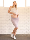 Mauve Fitted Maternity Skirt (6690162081895)
