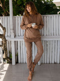 Calla Maternity Tracksuit Set in Iced Latte