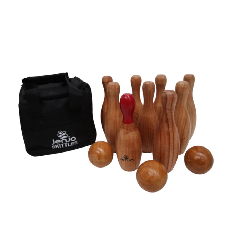 Outdoor Wooden Skittles Bowling Lawn Game Set