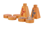 Wooden Rollers Bowling Outdoor Lawn Game Set